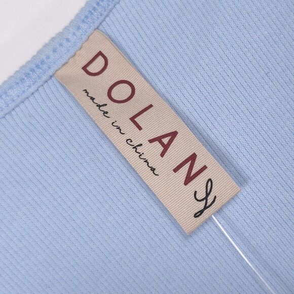 Anthropologie Dolan NWOT Size L, M Tulle Ruffle Sleeve Tank Blue Ribbed Knit - Picture 2 of 11